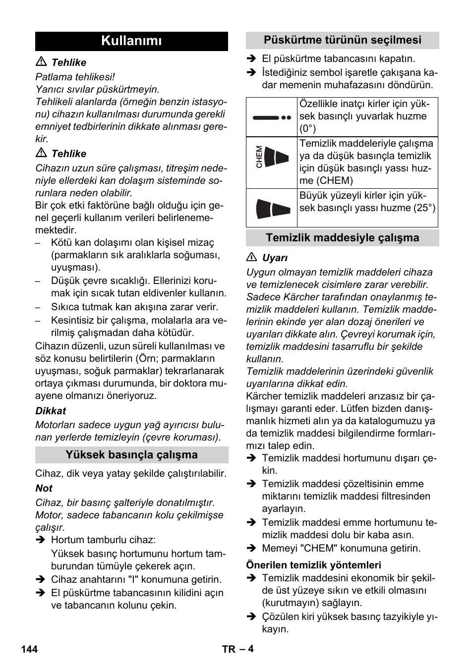 Kullanımı | Karcher HD 5-12 C User Manual | Page 144 / 340