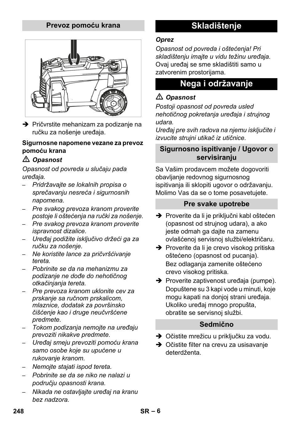 Skladištenje nega i održavanje | Karcher HD 5-12 C User Manual | Page 248 / 340