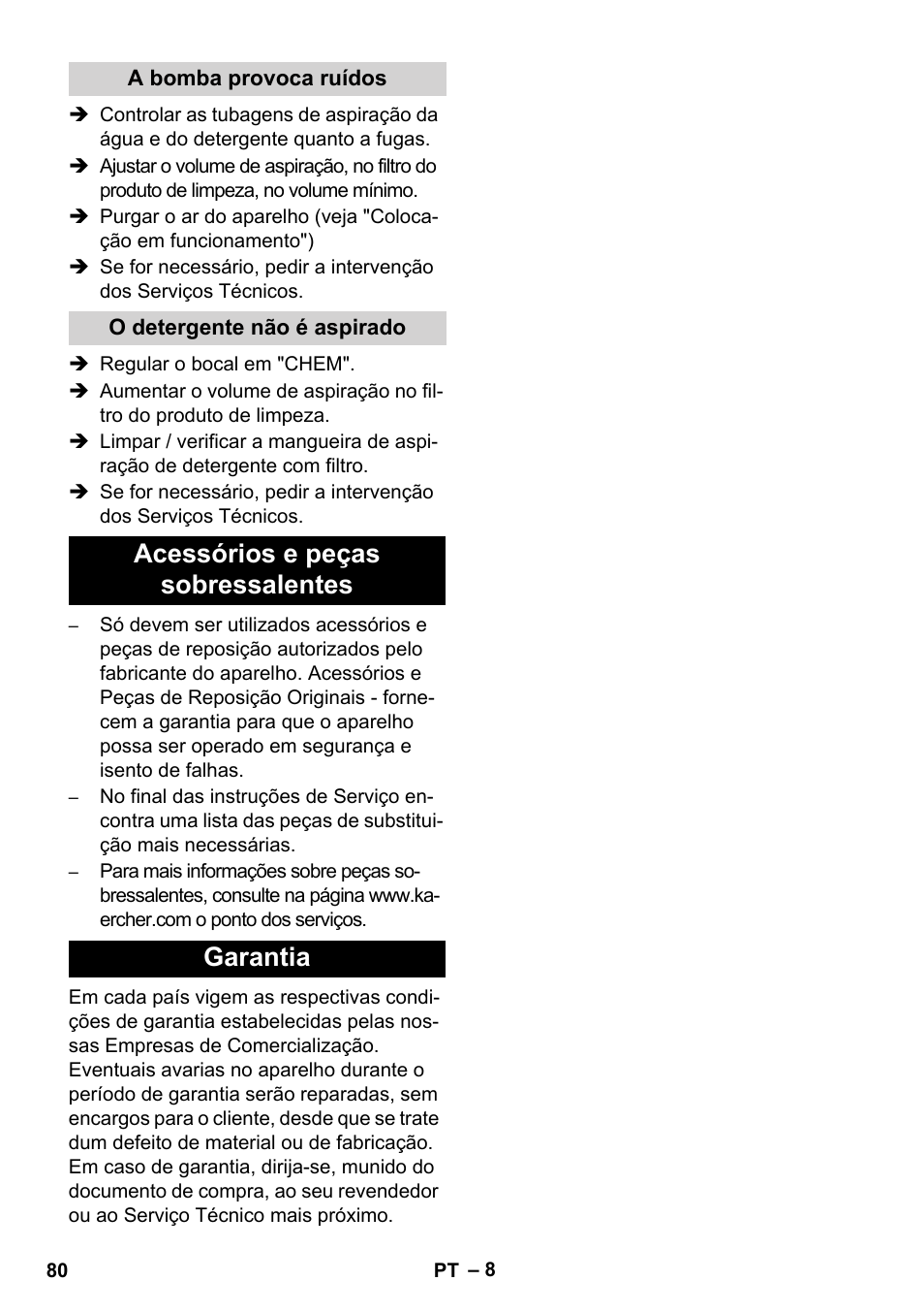 Acessórios e peças sobressalentes garantia | Karcher HD 5-12 C User Manual | Page 80 / 340