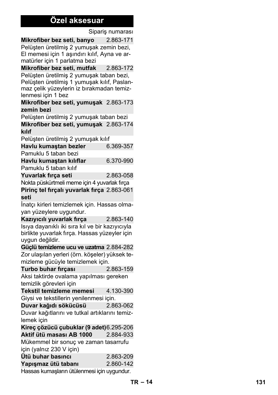 Özel aksesuar | Karcher Stirerie SI 2-600 CB User Manual | Page 131 / 298