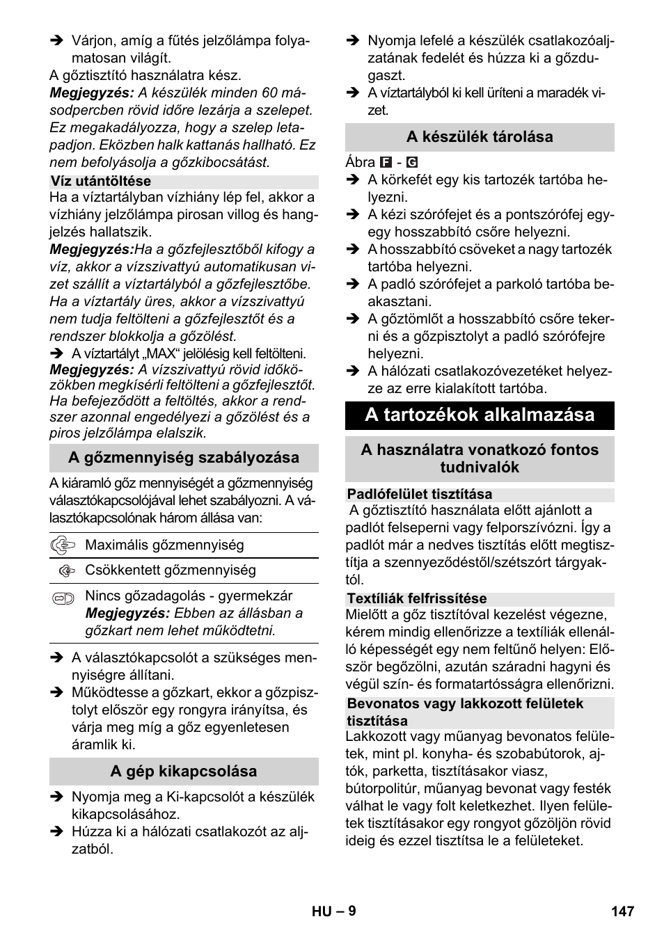 A tartozékok alkalmazása | Karcher Stirerie SI 2-600 CB User Manual | Page 147 / 298