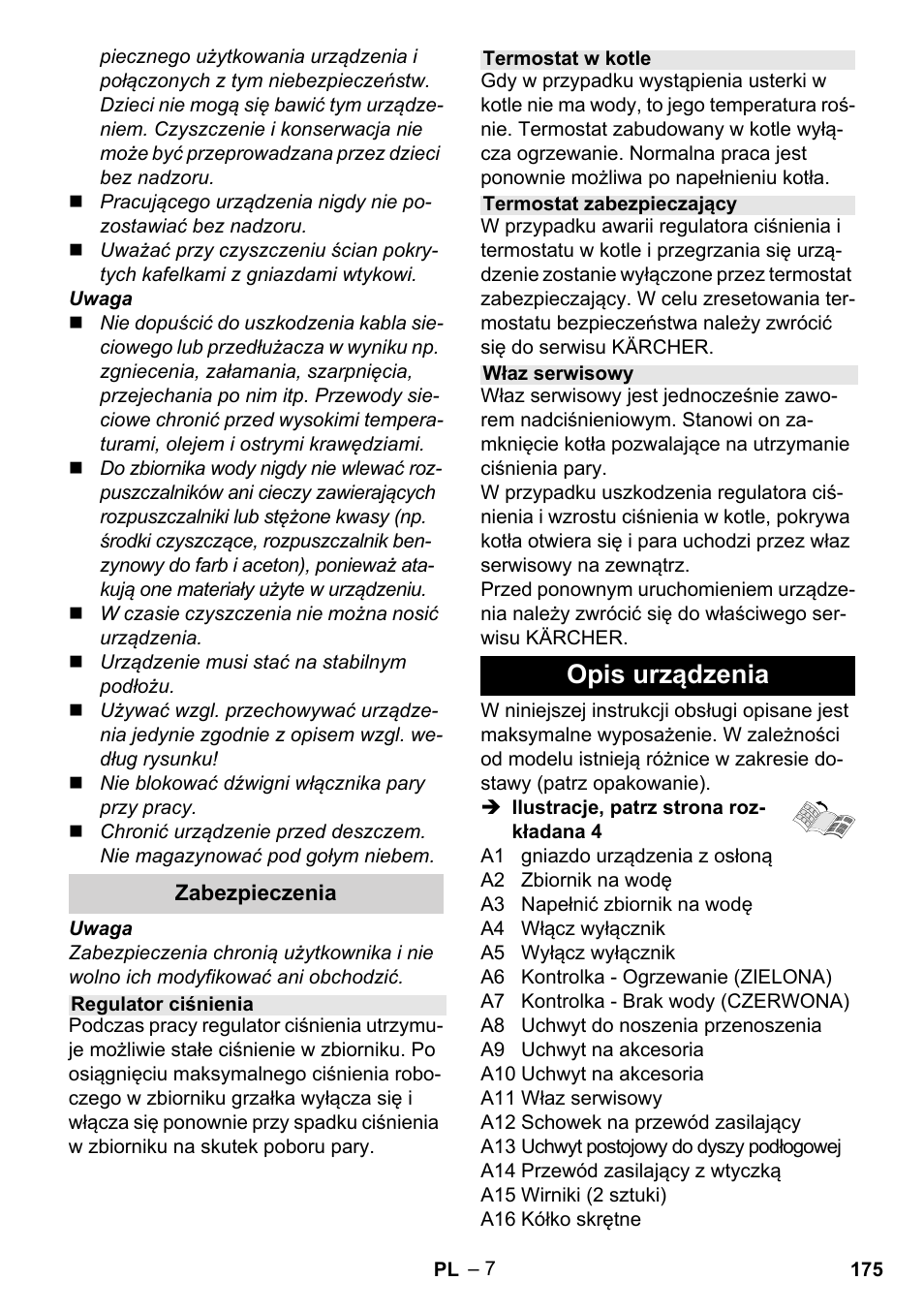 Opis urządzenia | Karcher Stirerie SI 2-600 CB User Manual | Page 175 / 298