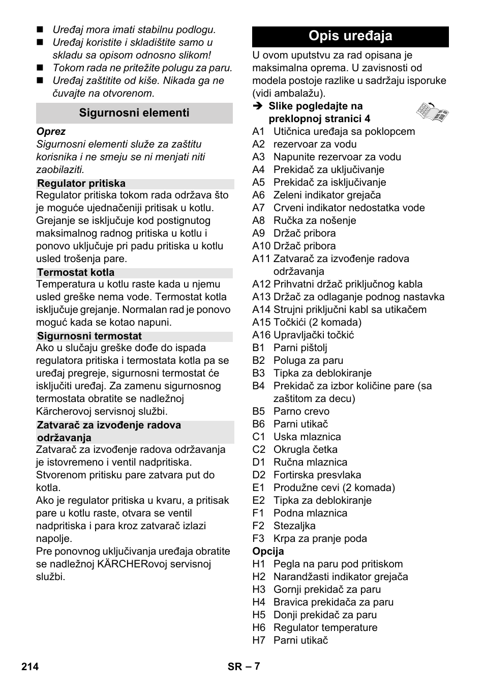 Opis uređaja | Karcher Stirerie SI 2-600 CB User Manual | Page 214 / 298