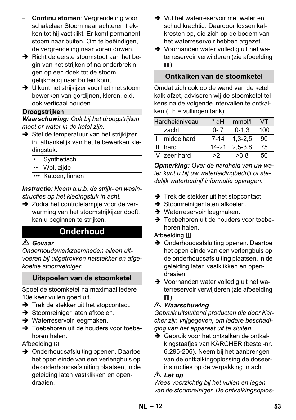 Onderhoud | Karcher Stirerie SI 2-600 CB User Manual | Page 53 / 298