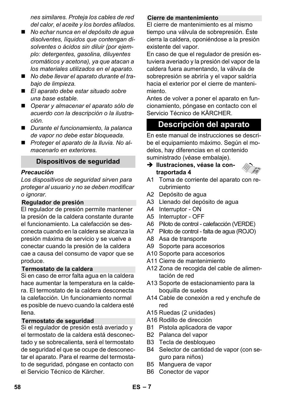 Descripción del aparato | Karcher Stirerie SI 2-600 CB User Manual | Page 58 / 298