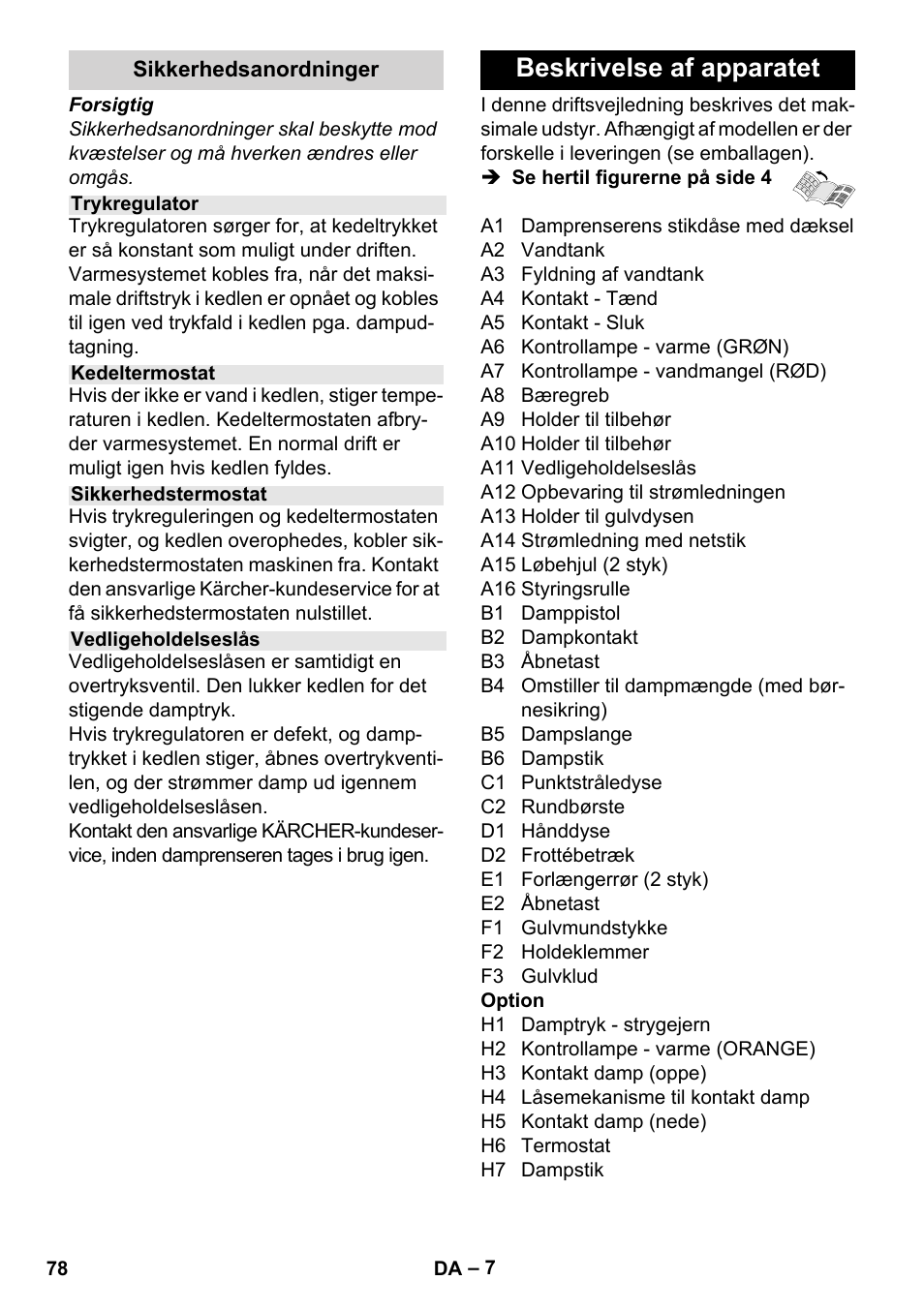 Beskrivelse af apparatet | Karcher Stirerie SI 2-600 CB User Manual | Page 78 / 298