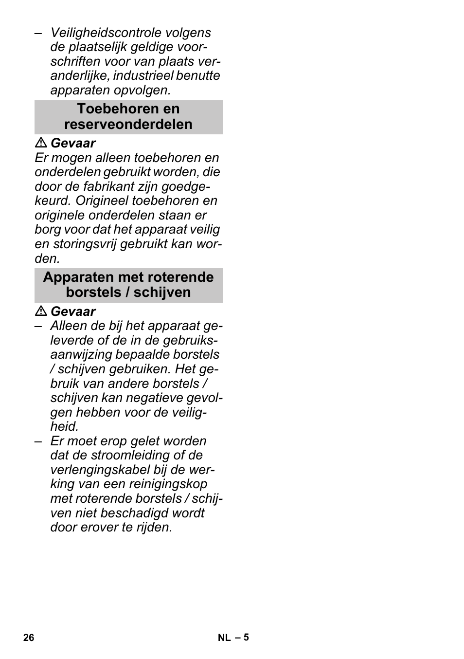Toebehoren en reserveonderdelen, Apparaten met roterende borstels / schijven | Karcher PUZZI 30-4 User Manual | Page 26 / 128