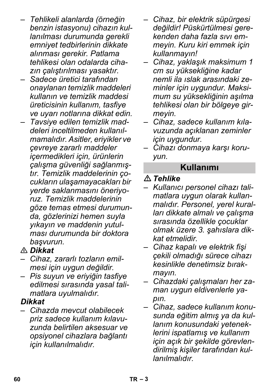 Kullanımı | Karcher PUZZI 30-4 User Manual | Page 60 / 128