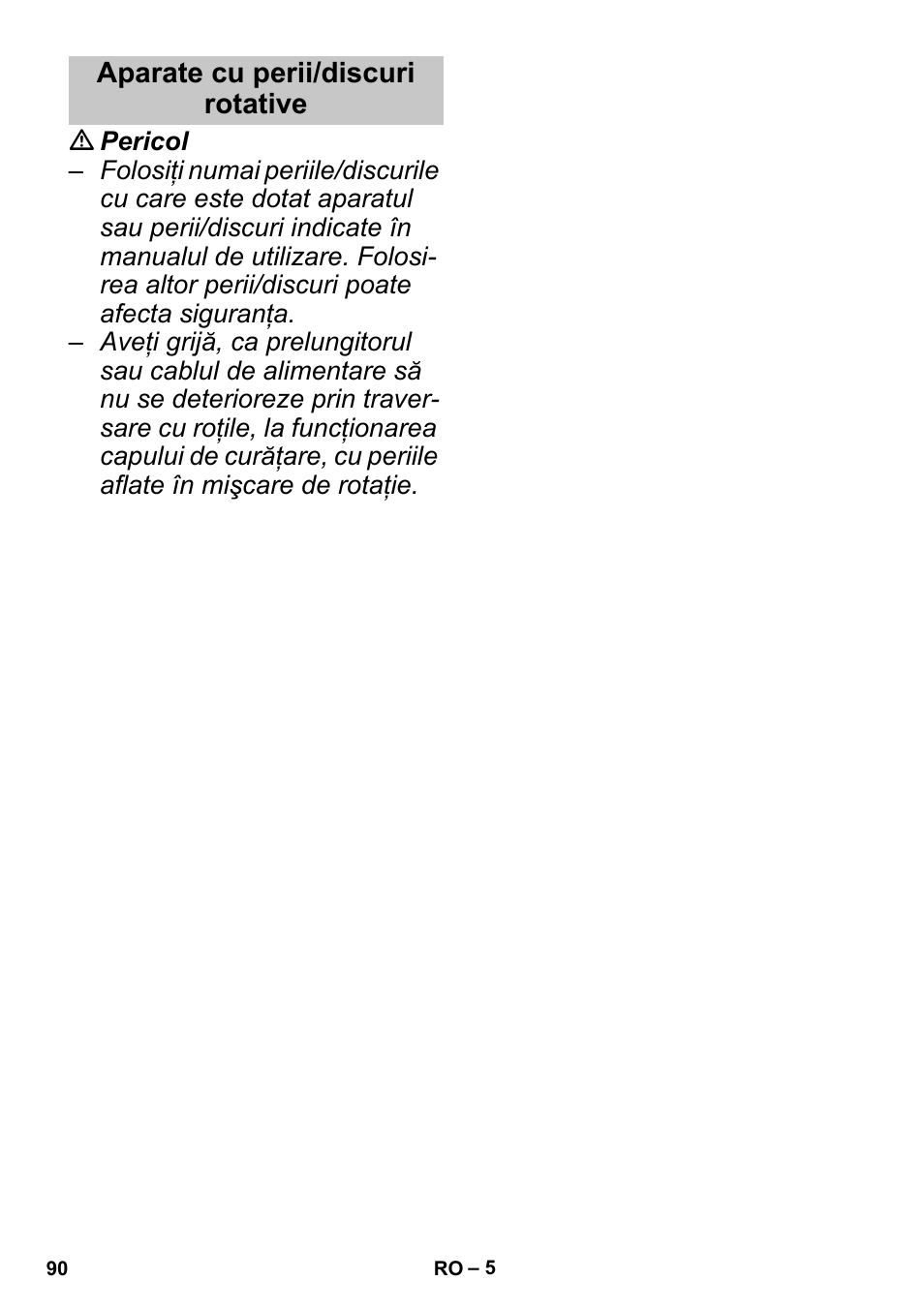 Aparate cu perii/discuri rotative | Karcher PUZZI 30-4 User Manual | Page 90 / 128