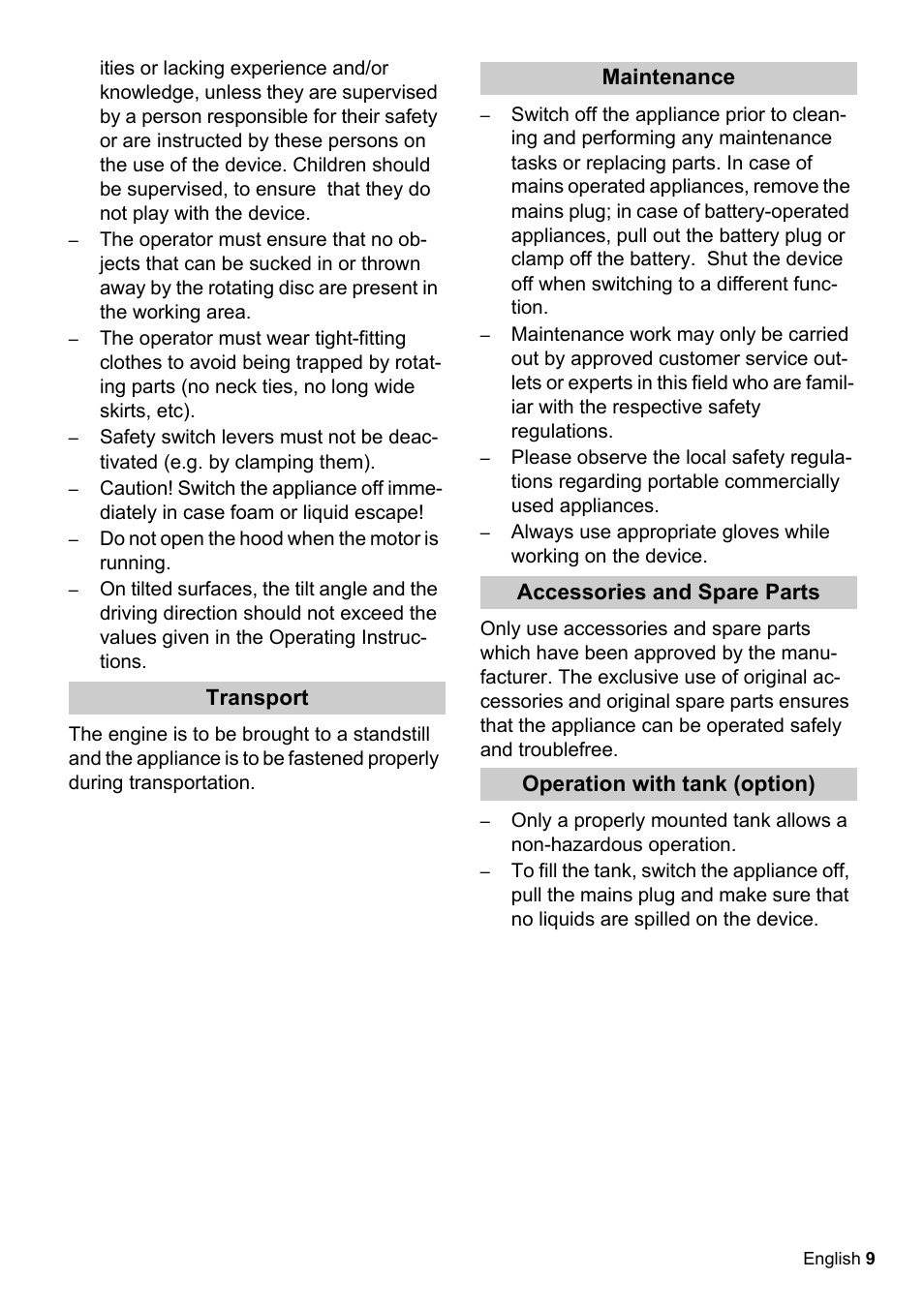 Karcher BDS 51-180 C Adv User Manual | Page 9 / 116