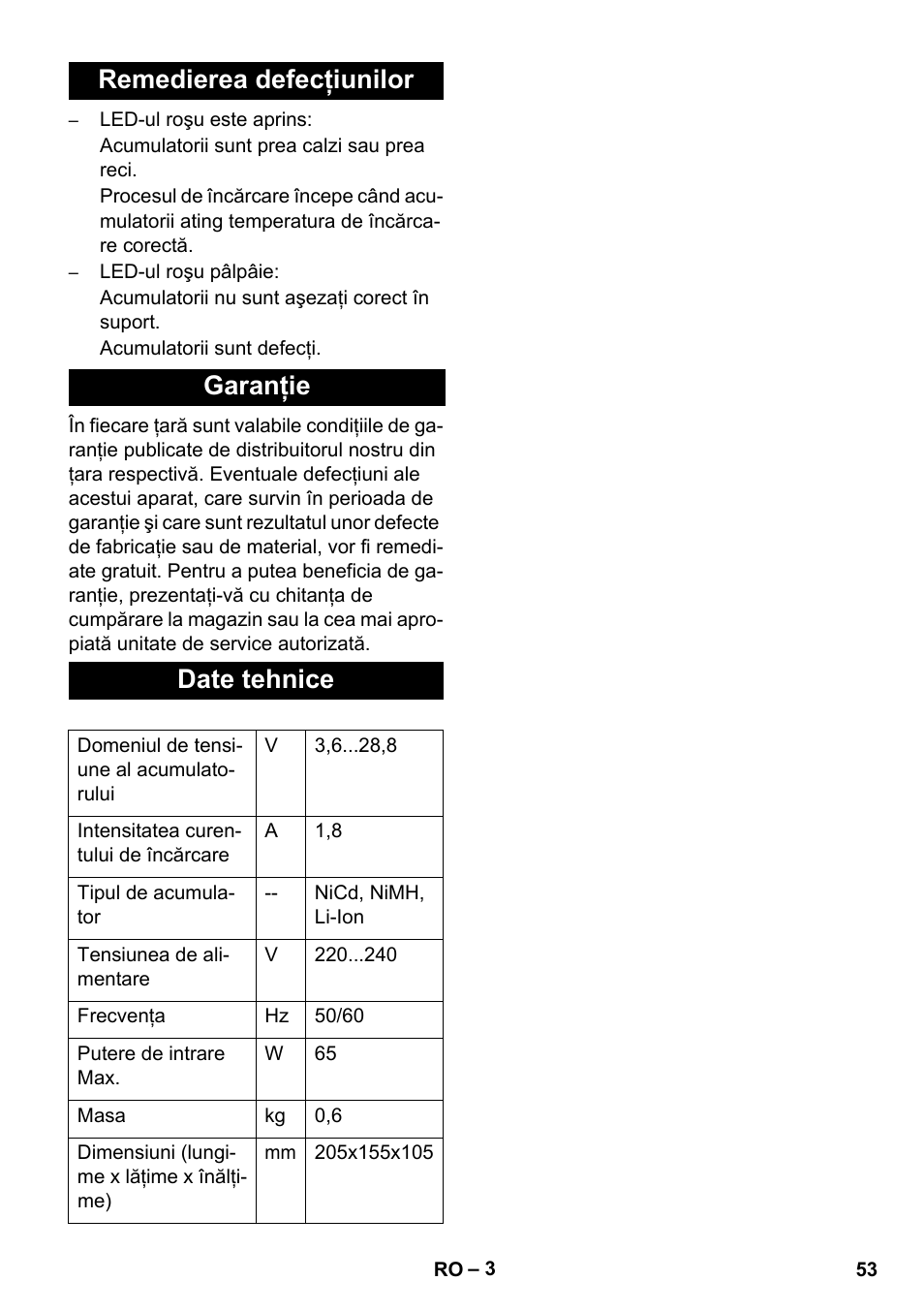 Remedierea defecţiunilor garanţie date tehnice | Karcher KM 35-5 C User Manual | Page 53 / 84