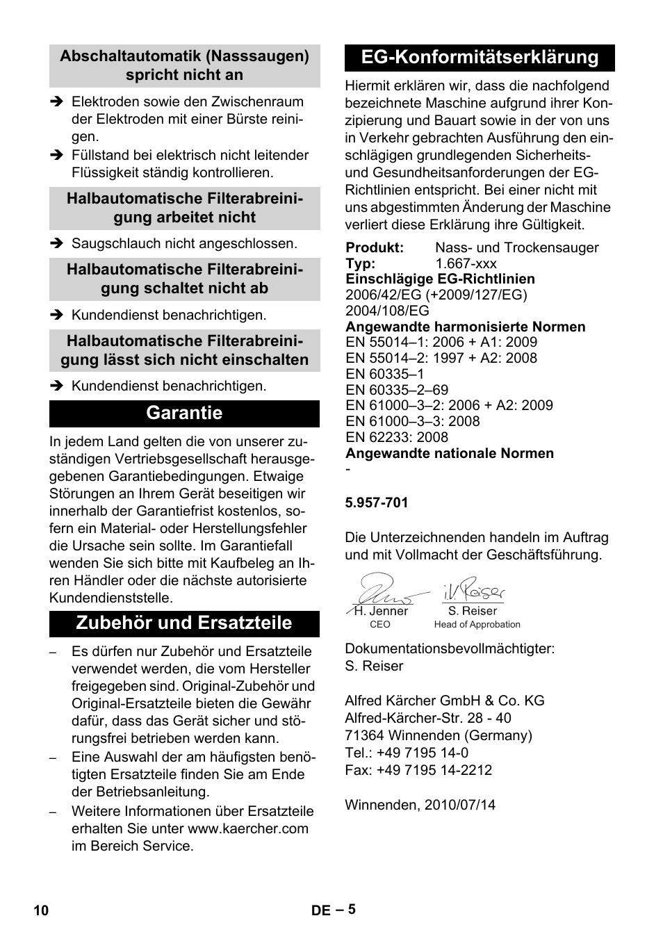 Karcher NT 65-2 Ap EU User Manual | Page 10 / 180