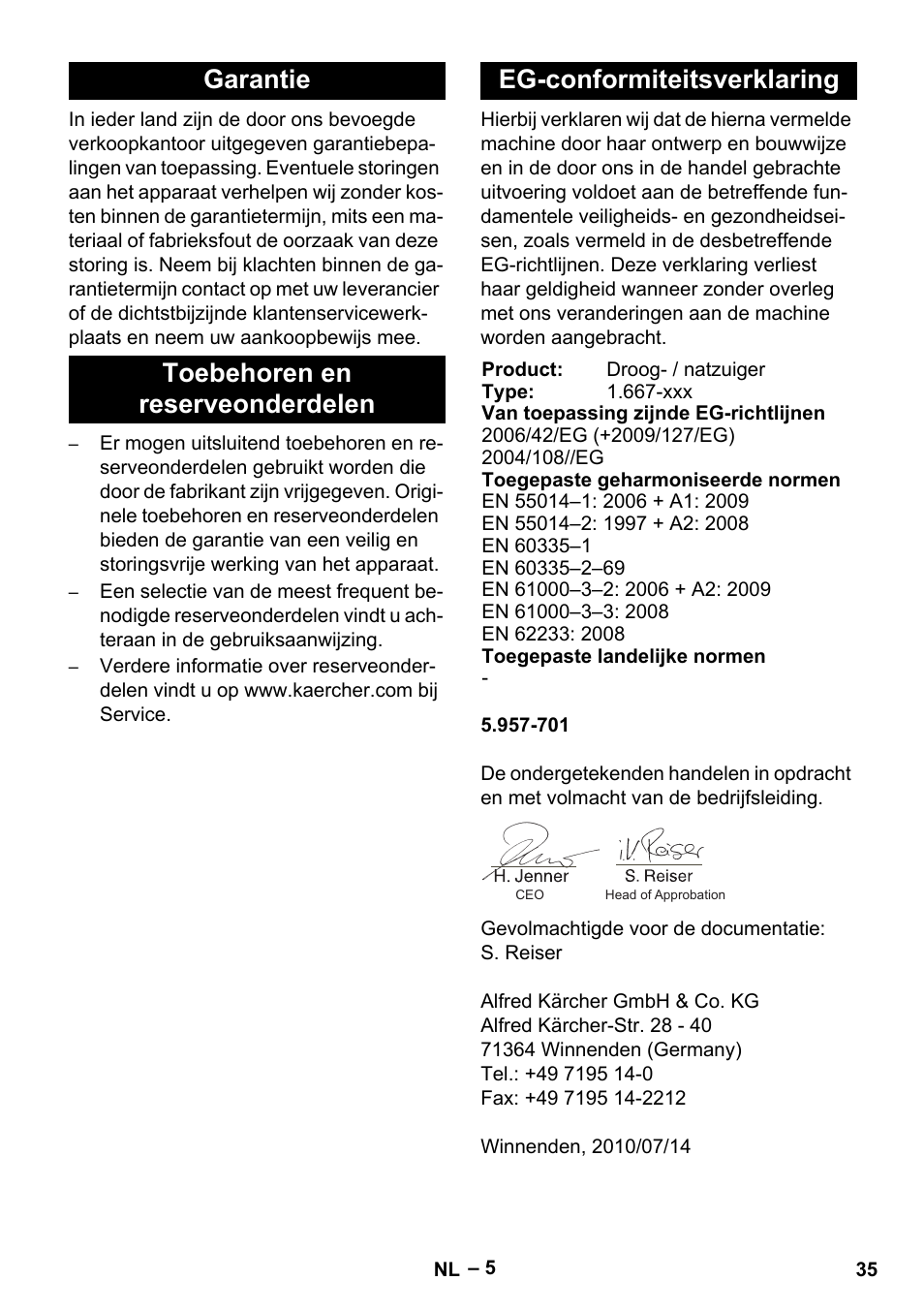 Karcher NT 65-2 Ap EU User Manual | Page 35 / 180