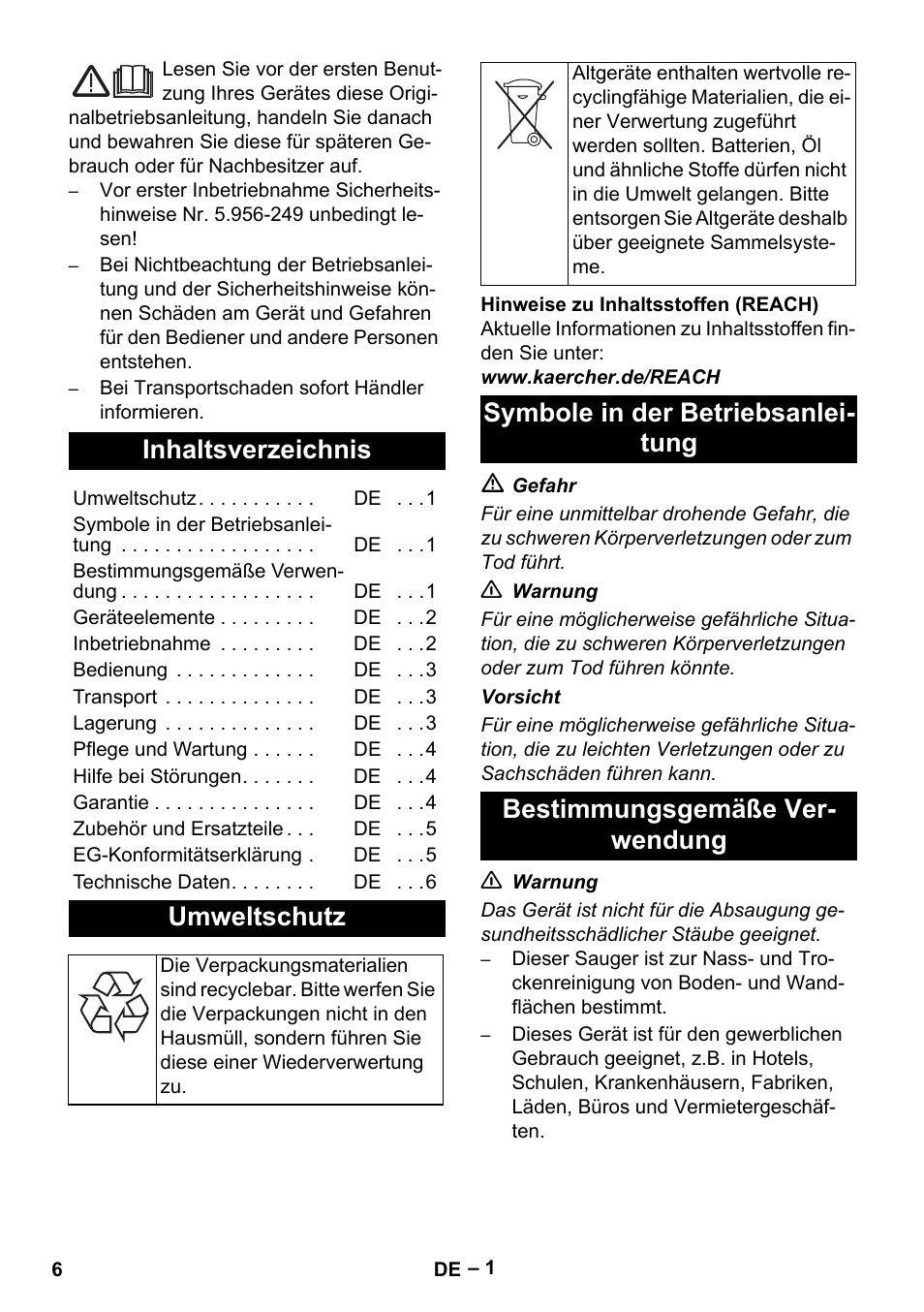 Karcher NT 65-2 Ap EU User Manual | Page 6 / 180