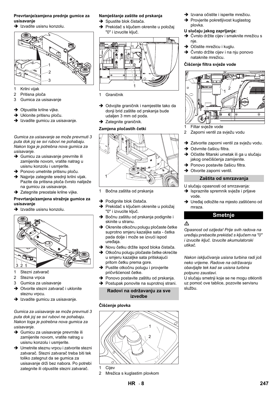 Smetnje | Karcher B 95 RS Bp wet User Manual | Page 247 / 324