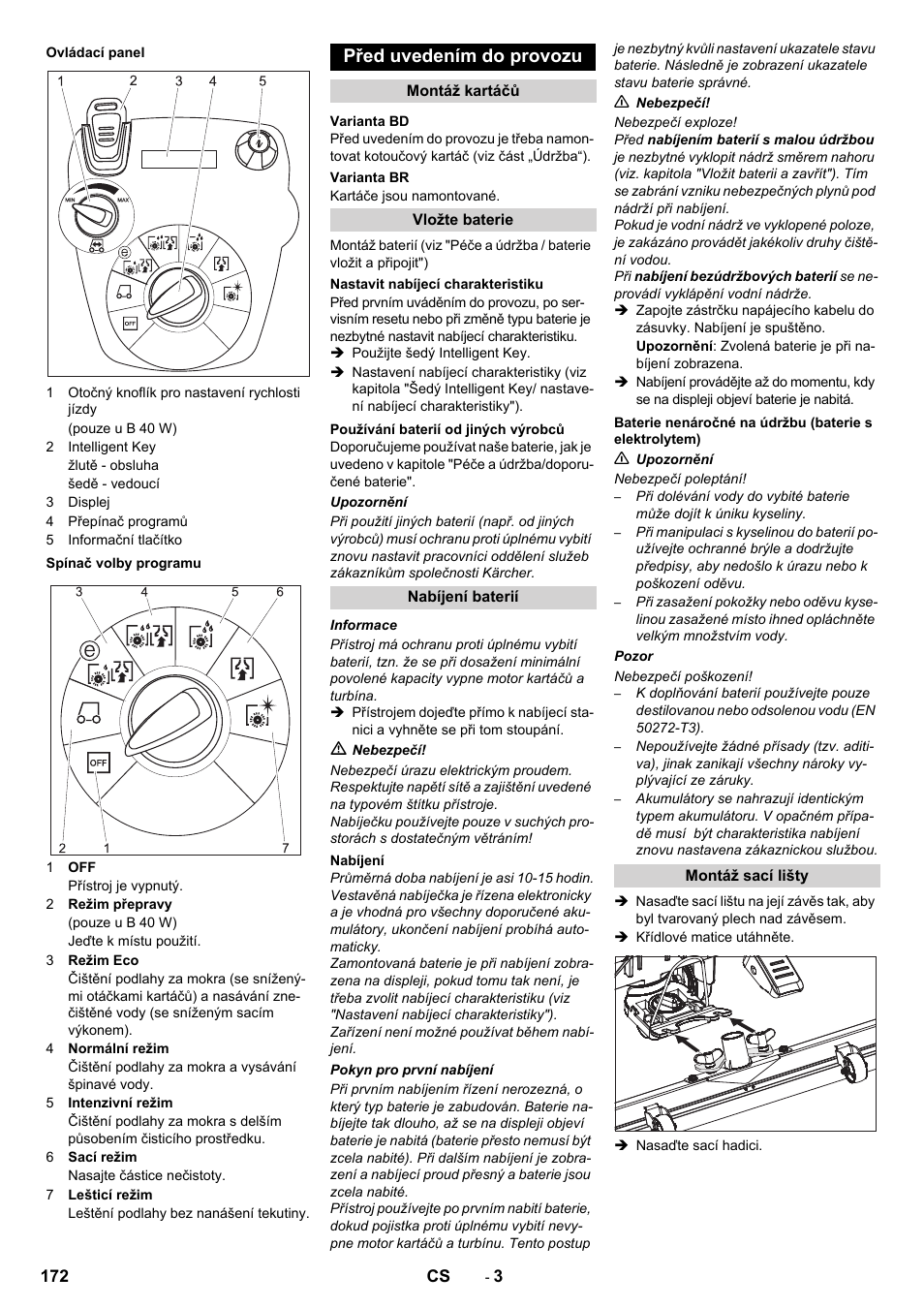 Před uvedením do provozu | Karcher B 60 W User Manual | Page 172 / 308