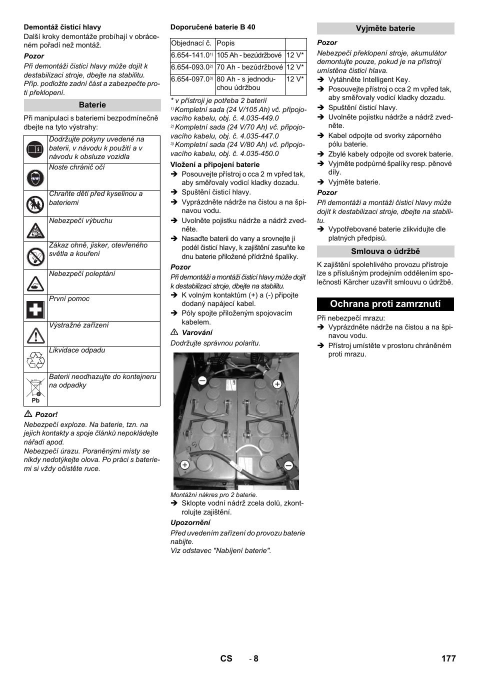 Ochrana proti zamrznutí | Karcher B 60 W User Manual | Page 177 / 308