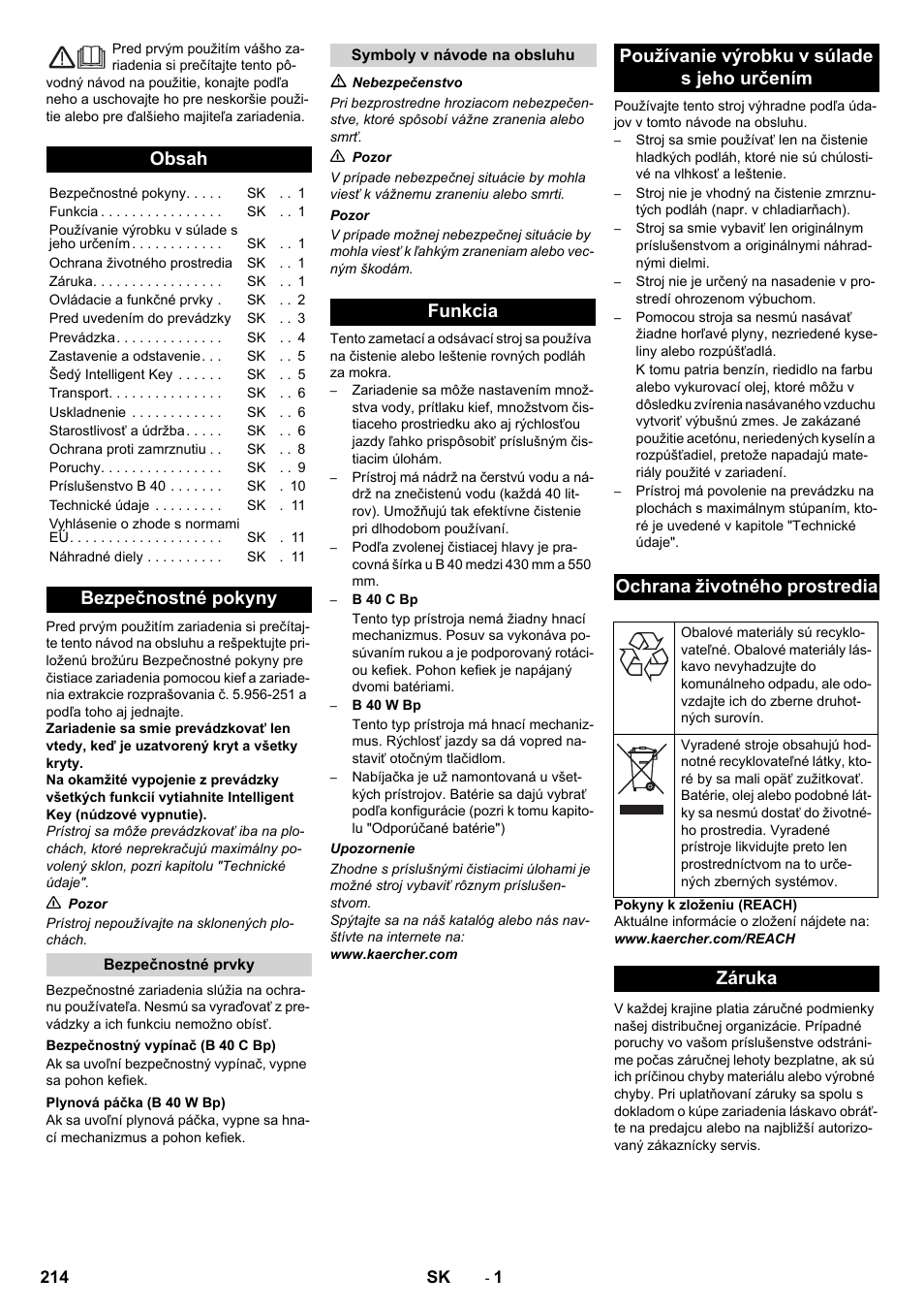 Karcher B 60 W User Manual | Page 214 / 308