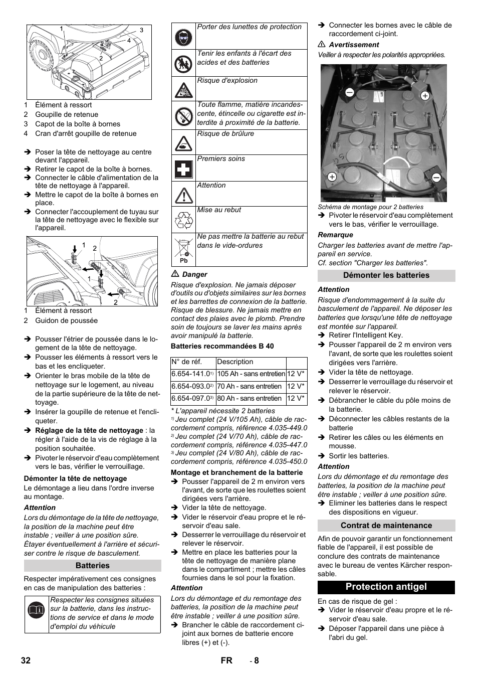 Protection antigel | Karcher B 60 W User Manual | Page 32 / 308