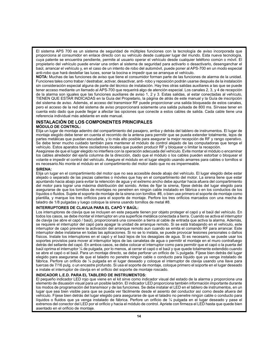 Audiovox APS-700 User Manual | Page 14 / 24
