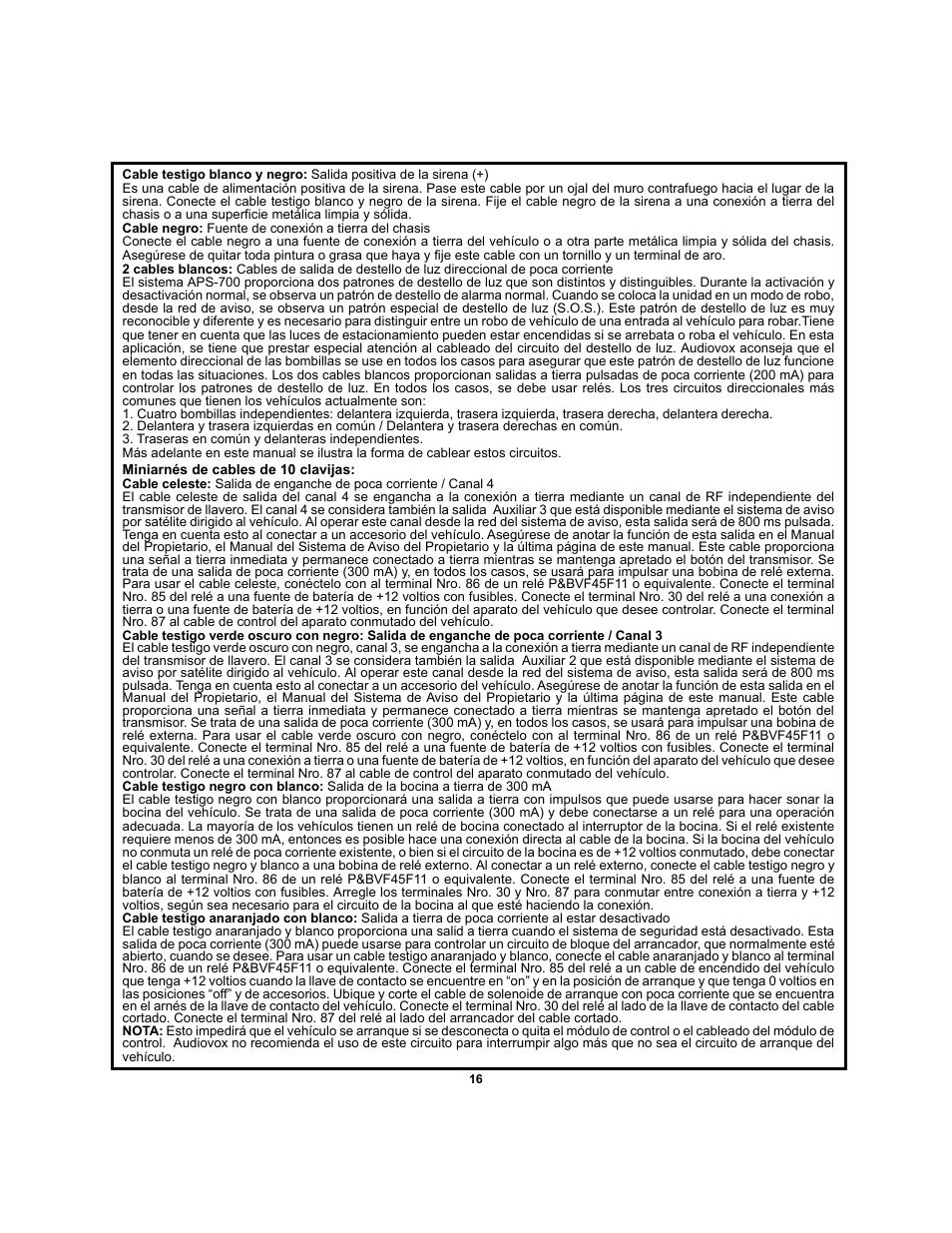 Audiovox APS-700 User Manual | Page 16 / 24
