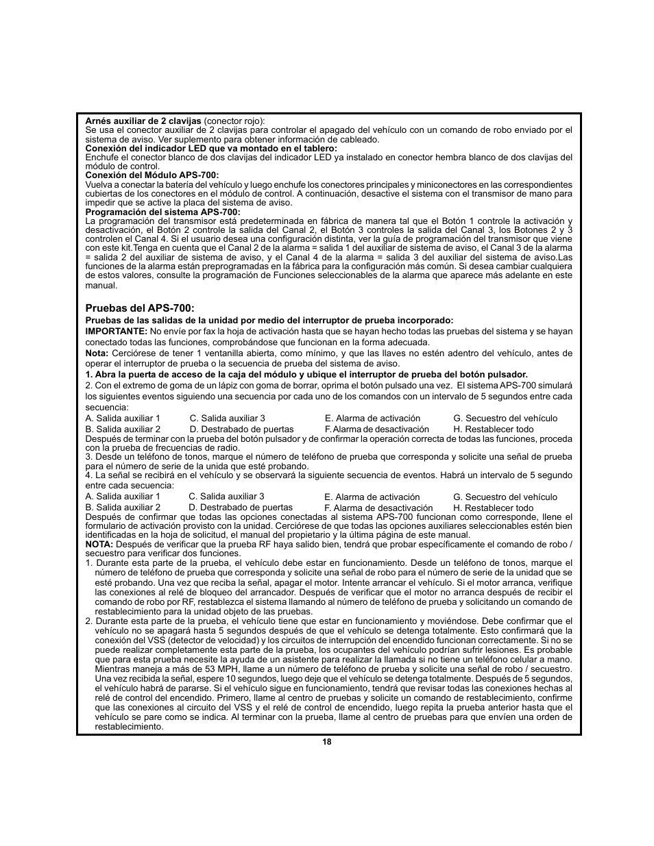 Audiovox APS-700 User Manual | Page 18 / 24