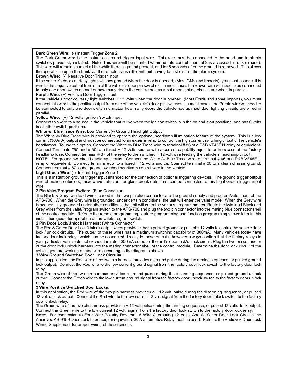 Audiovox APS-700 User Manual | Page 5 / 24