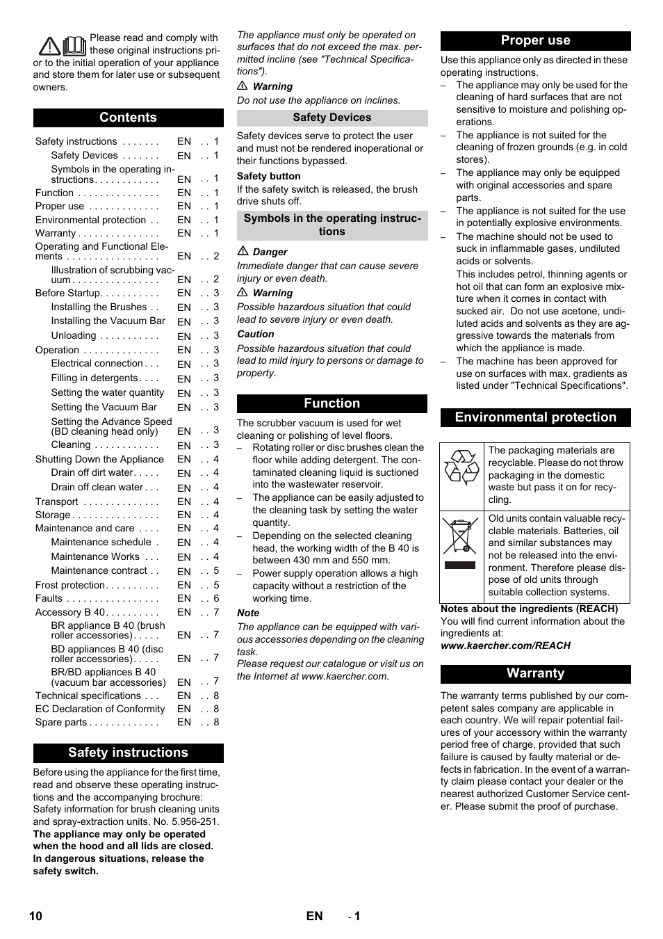 Karcher B 40 C Bp R 55 User Manual | Page 10 / 226