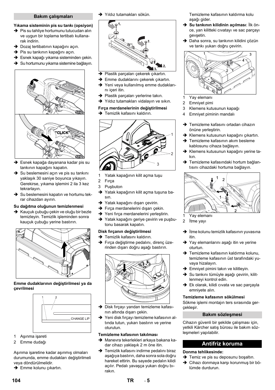 Antifriz koruma | Karcher B 40 C Bp R 55 User Manual | Page 104 / 226
