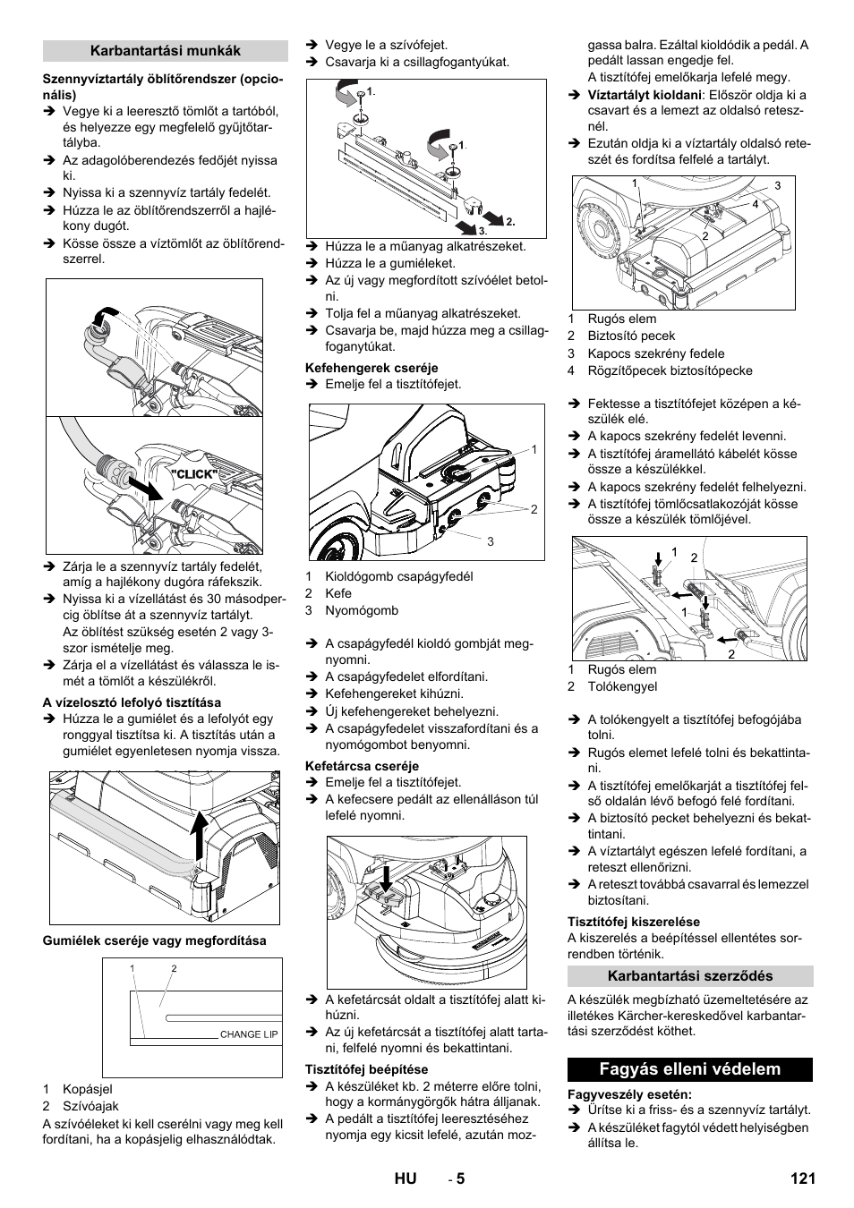 Fagyás elleni védelem | Karcher B 40 C Bp R 55 User Manual | Page 121 / 226