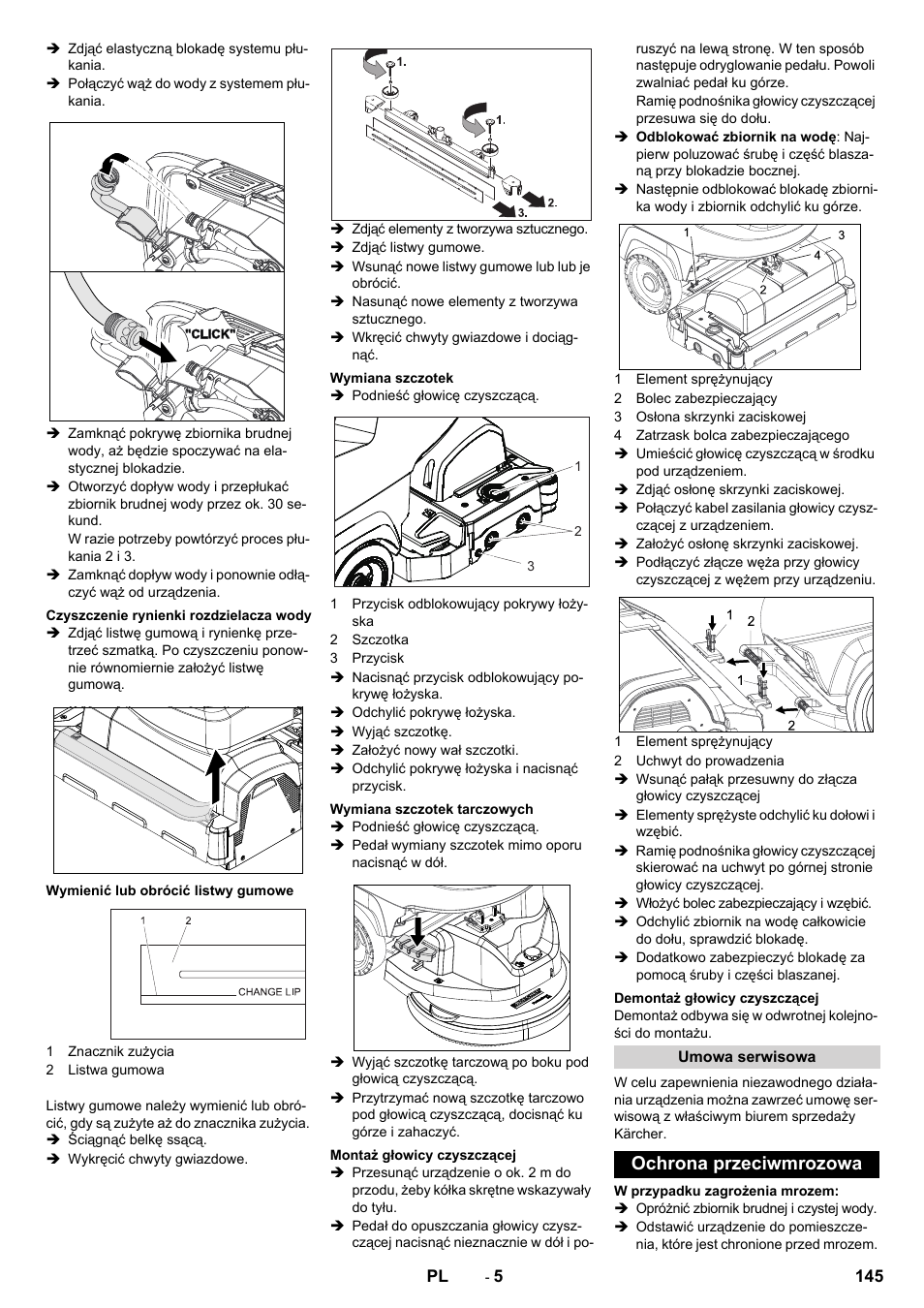Ochrona przeciwmrozowa | Karcher B 40 C Bp R 55 User Manual | Page 145 / 226