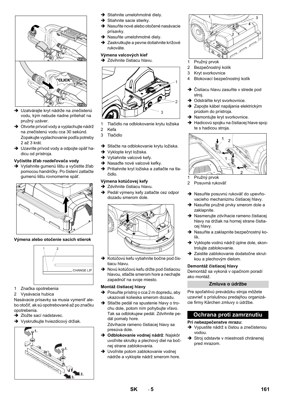 Ochrana proti zamrznutiu | Karcher B 40 C Bp R 55 User Manual | Page 161 / 226