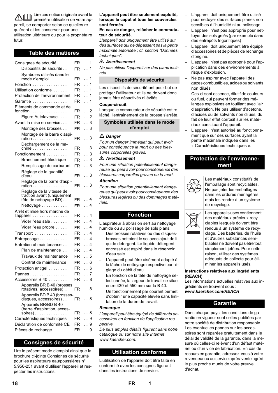 Karcher B 40 C Bp R 55 User Manual | Page 18 / 226