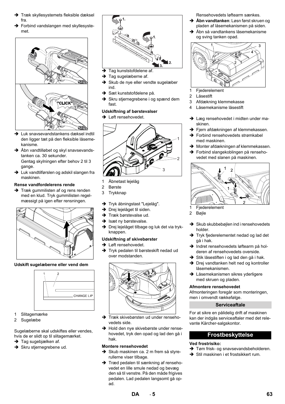 Frostbeskyttelse | Karcher B 40 C Bp R 55 User Manual | Page 63 / 226
