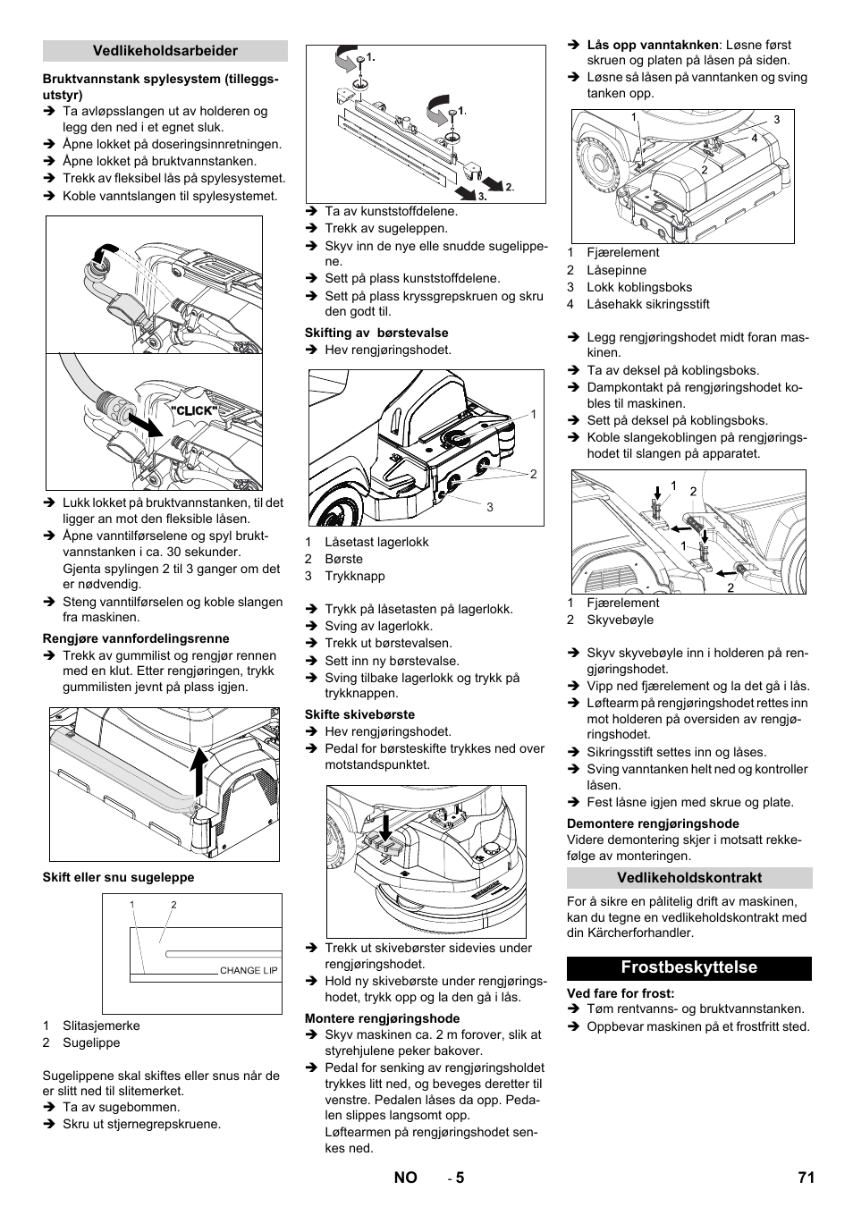 Frostbeskyttelse | Karcher B 40 C Bp R 55 User Manual | Page 71 / 226