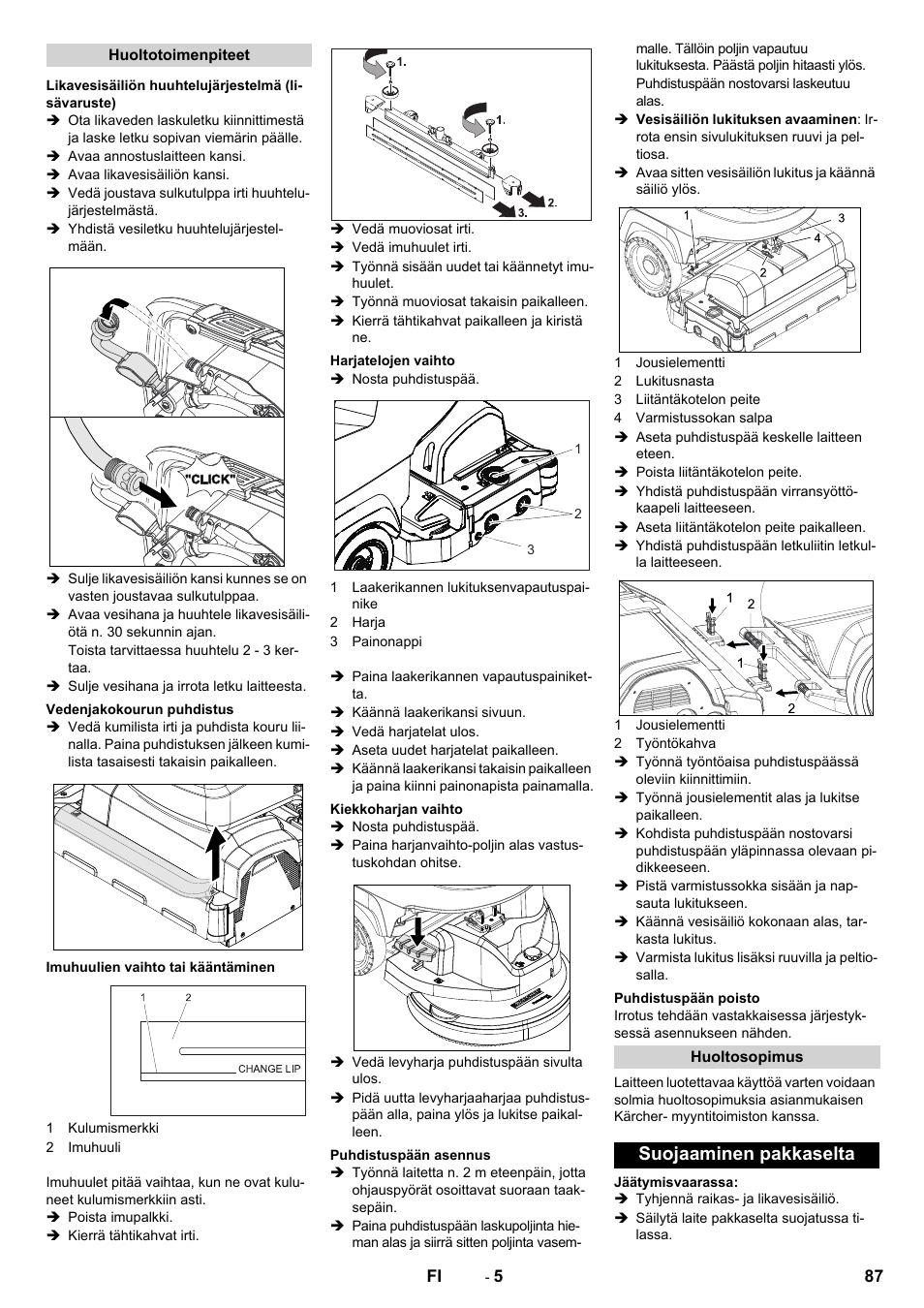 Suojaaminen pakkaselta | Karcher B 40 C Bp R 55 User Manual | Page 87 / 226