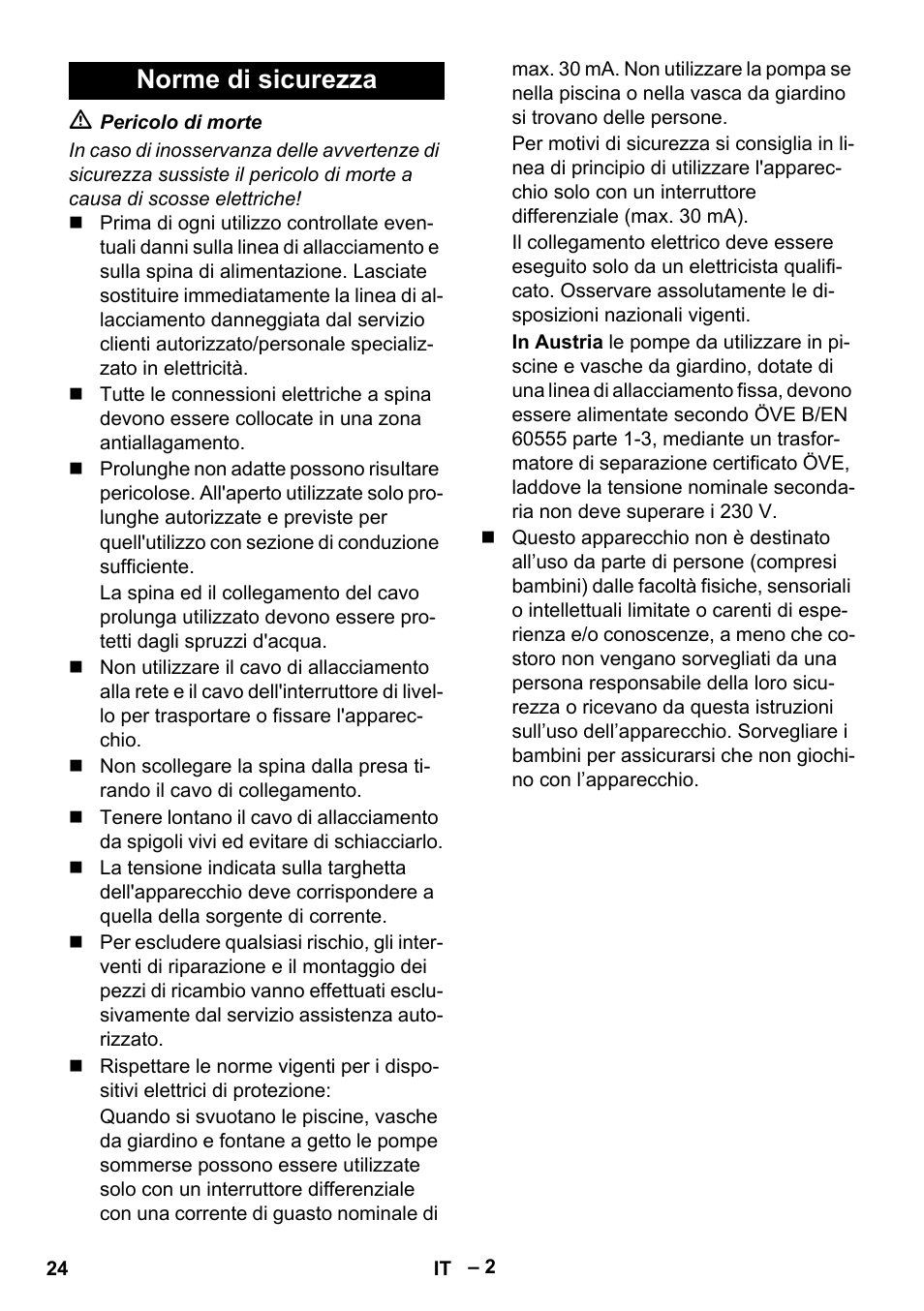 Norme di sicurezza | Karcher SCP 5000 User Manual | Page 24 / 168