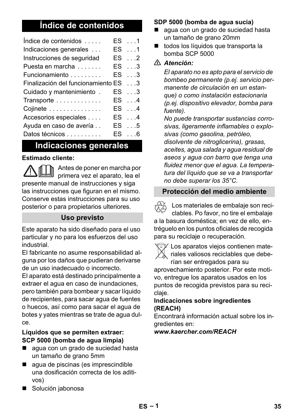 Karcher SCP 5000 User Manual | Page 35 / 168