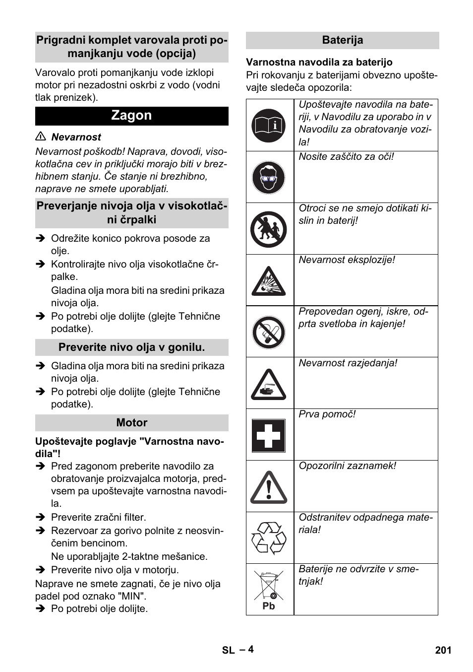 Zagon | Karcher HD 9-50 Pe User Manual | Page 201 / 346