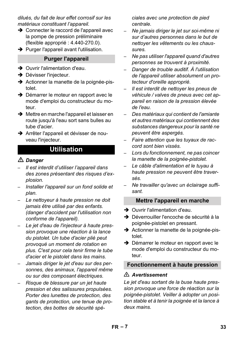 Utilisation | Karcher HD 9-50 Pe User Manual | Page 33 / 346