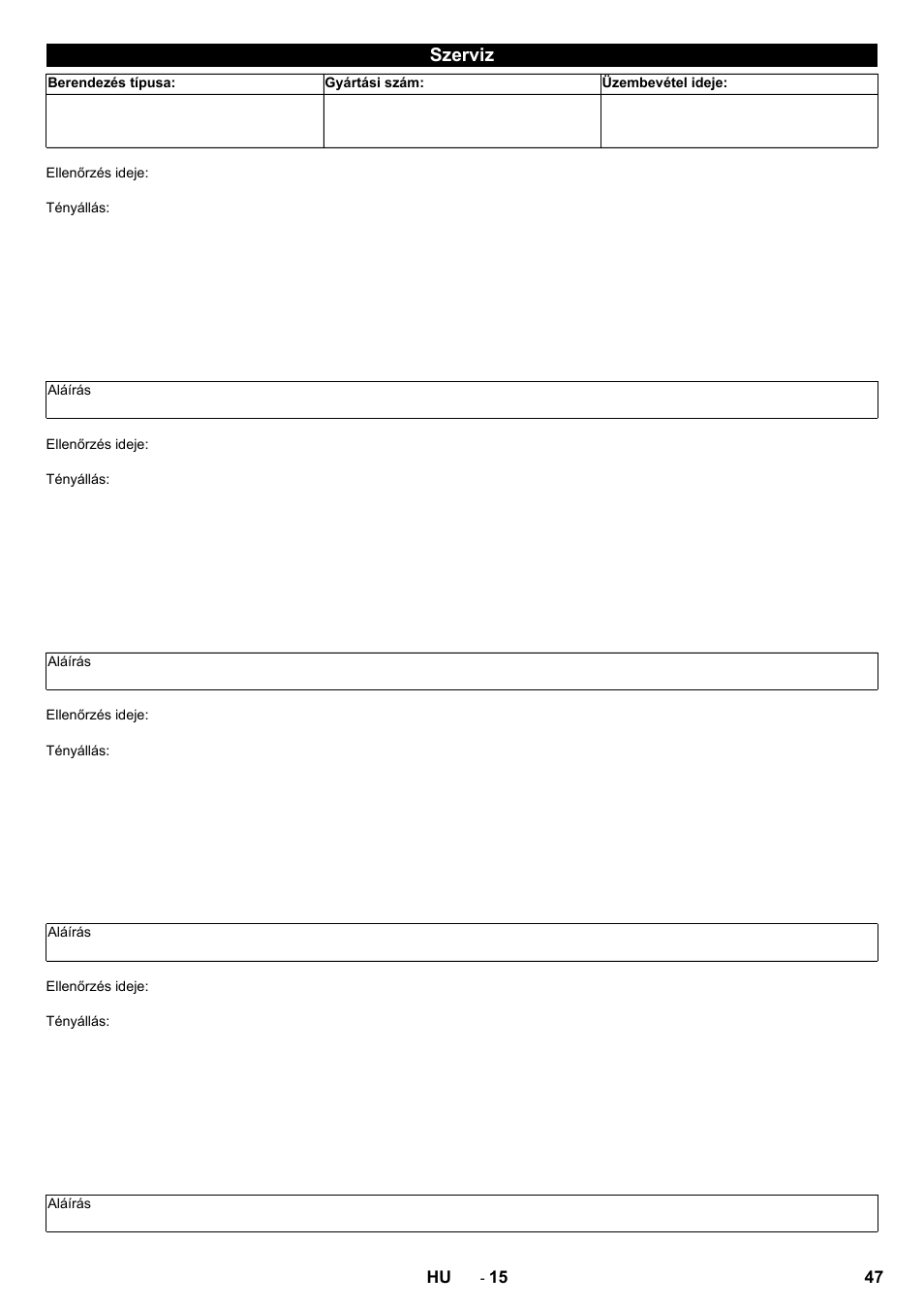 Szerviz | Karcher HD 13-12-4 ST User Manual | Page 47 / 156