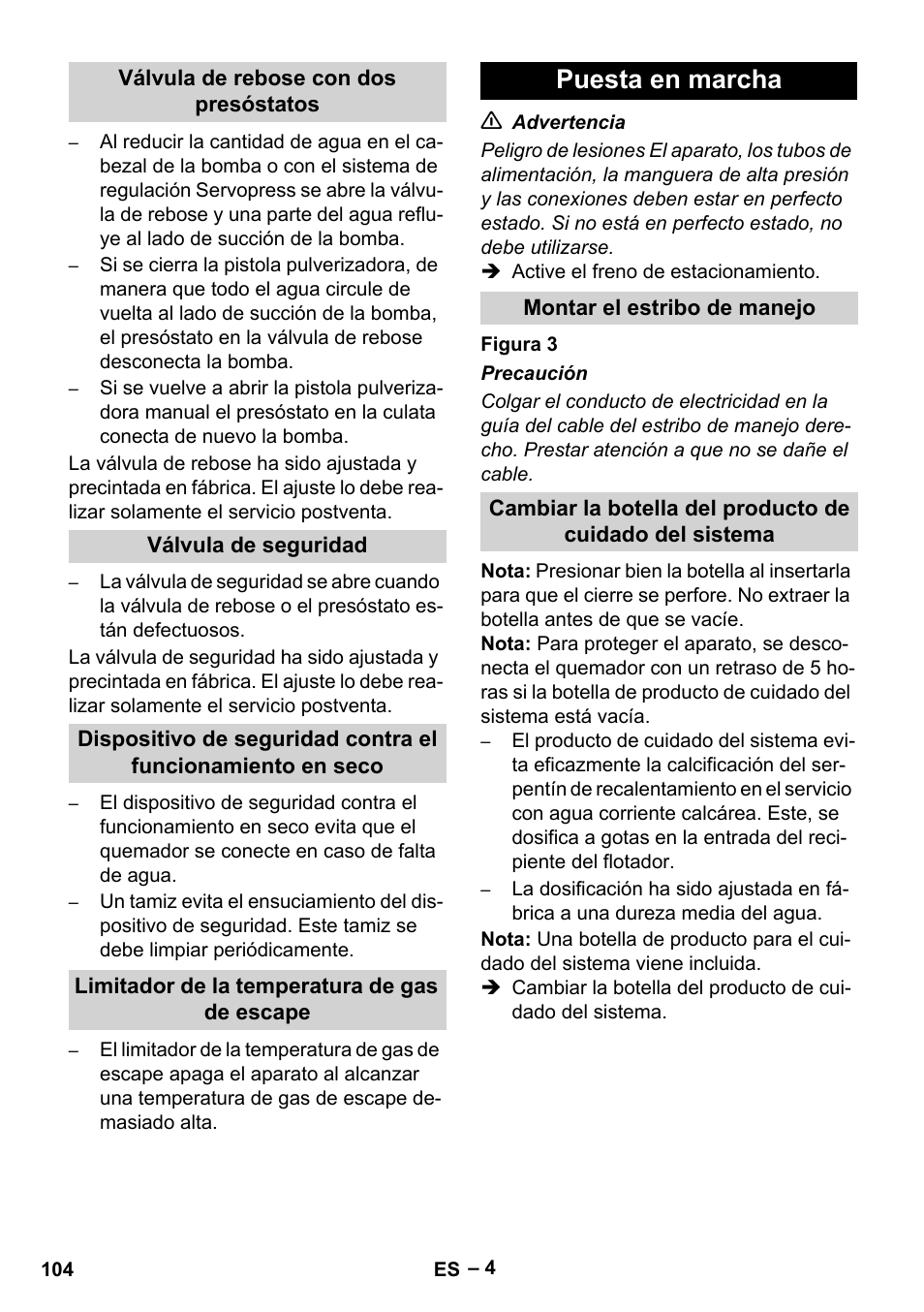 Puesta en marcha | Karcher HDS 7-12-4 M User Manual | Page 104 / 516