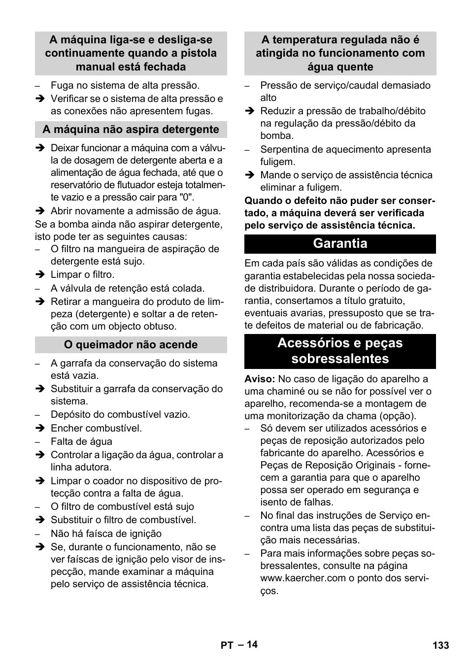 Garantia acessórios e peças sobressalentes | Karcher HDS 7-12-4 M User Manual | Page 133 / 516