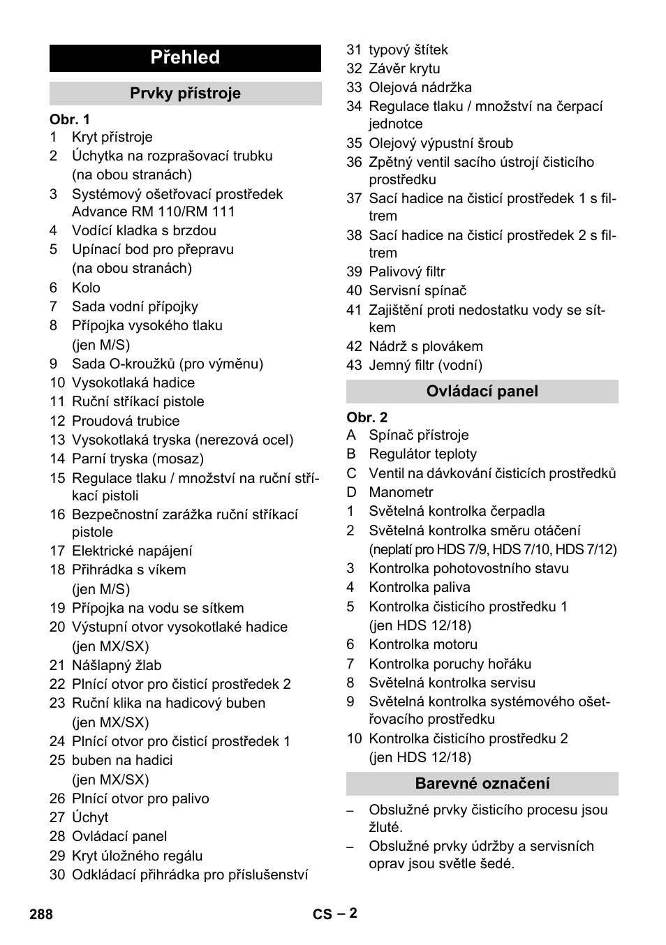 Přehled | Karcher HDS 7-12-4 M User Manual | Page 288 / 516