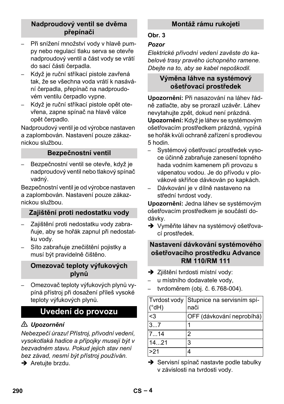 Uvedení do provozu | Karcher HDS 7-12-4 M User Manual | Page 290 / 516