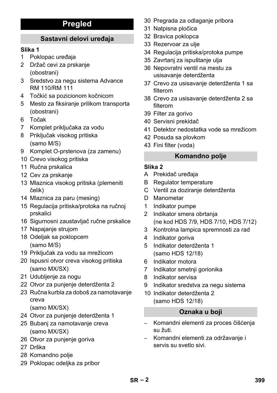 Pregled | Karcher HDS 7-12-4 M User Manual | Page 399 / 516