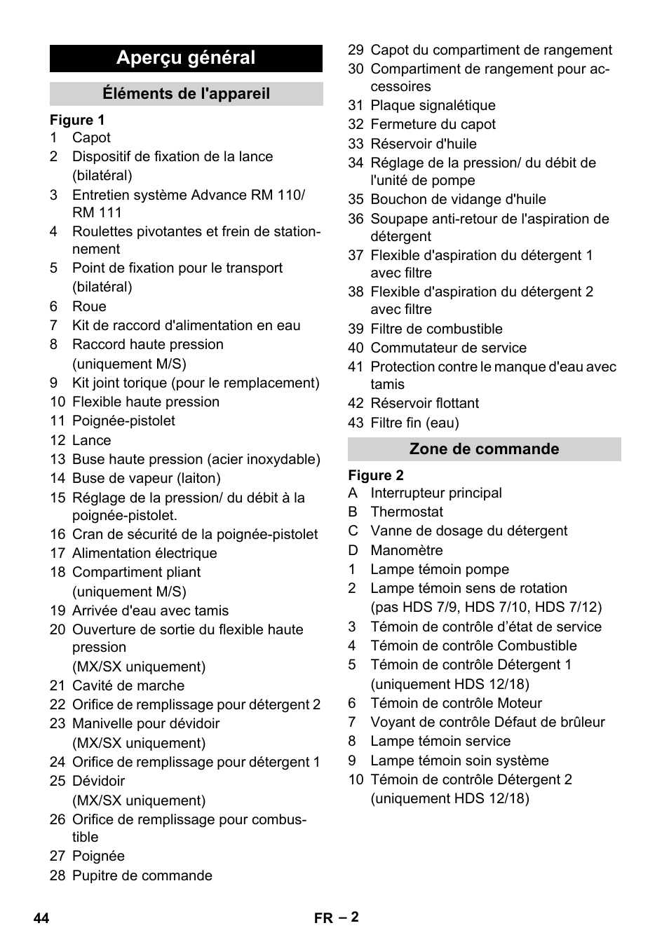 Aperçu général | Karcher HDS 7-12-4 M User Manual | Page 44 / 516