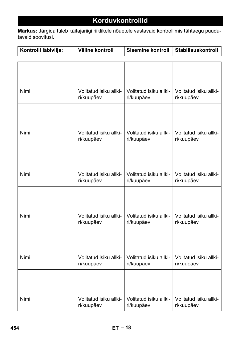 Korduvkontrollid | Karcher HDS 7-12-4 M User Manual | Page 454 / 516