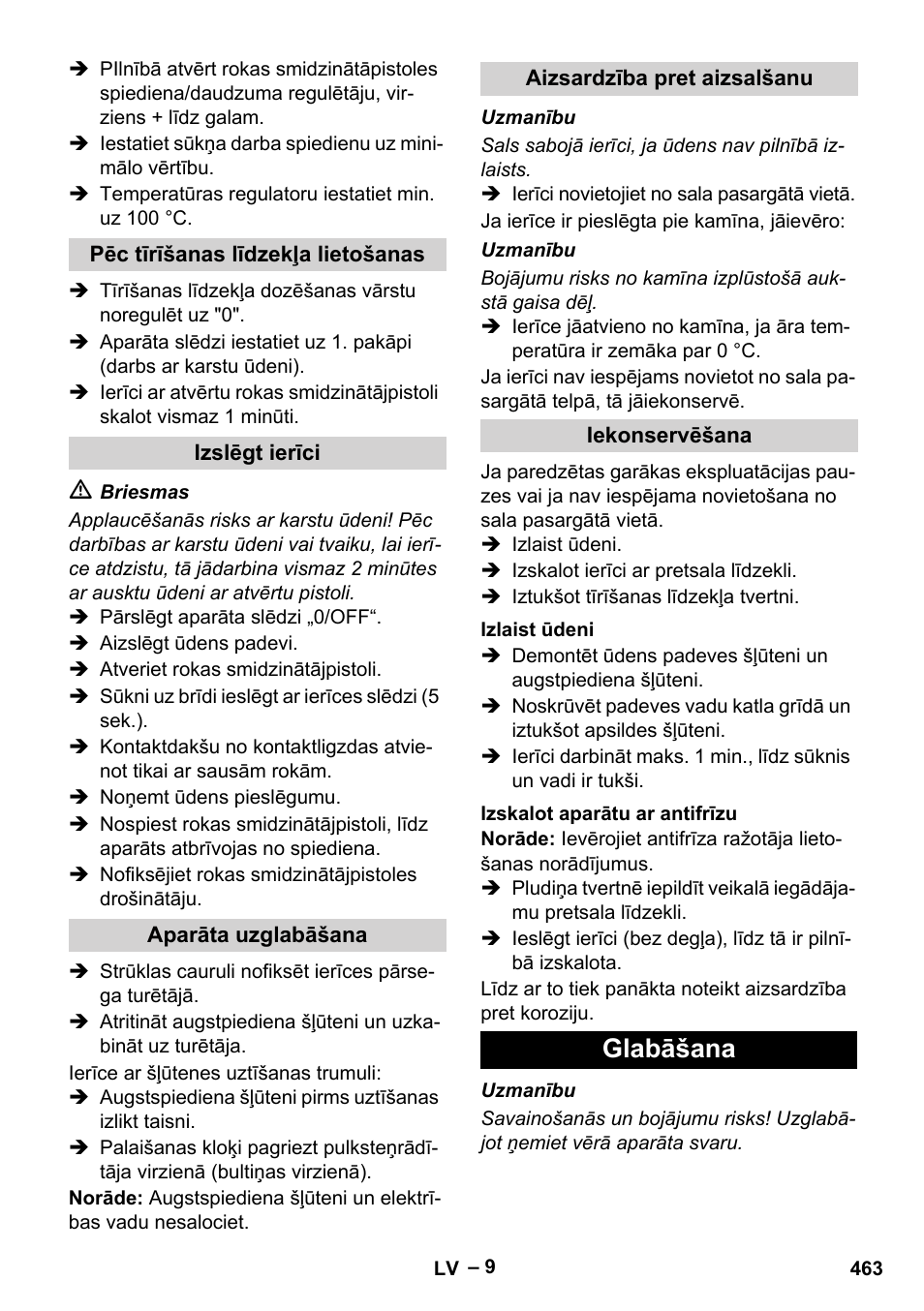 Glabāšana | Karcher HDS 7-12-4 M User Manual | Page 463 / 516