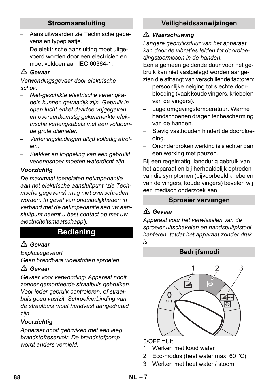 Bediening | Karcher HDS 7-12-4 M User Manual | Page 88 / 516